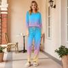 Women's Casual Printed 2 Piece Pajama Set with Round Neck and Loose Fit for Sleep and