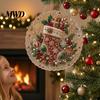 Handgefertigtes Festliches Ornament Materialien Weihnachten Kunstperlen Malerei Sonnenfänger Set, Niedlicher Weihnachtsmann Schneemann Baum 3D Perlen Schichtweise Feiertagsdekorationen