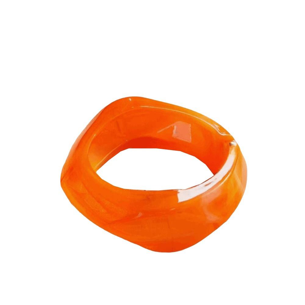 Vintage Style Wide Bracelet Colorful Smudging Geometric Bangles Acrylic Wristband Fashion Jewelry