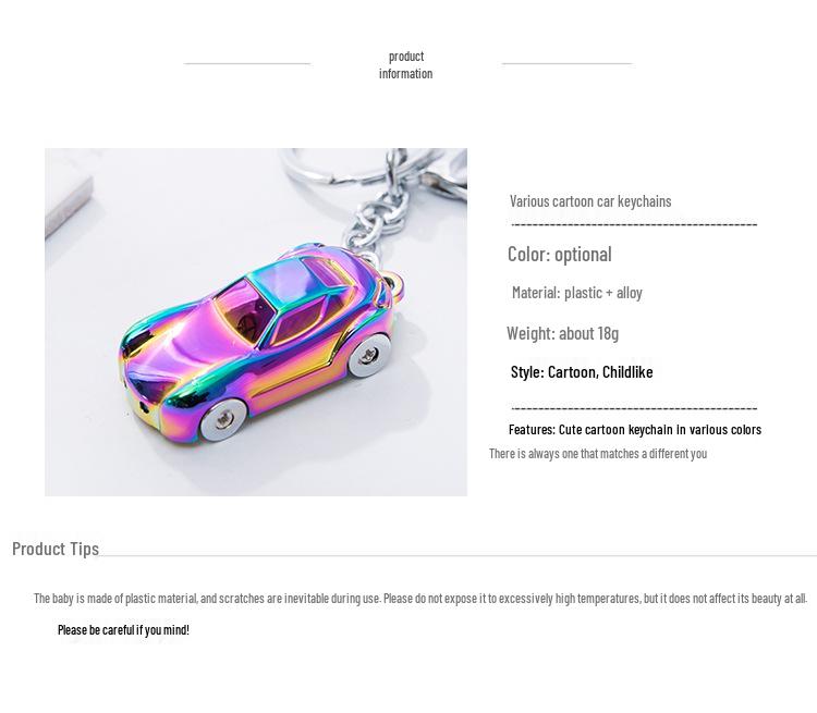Luminous Zinc Alloy Keychain - Creative Gift for Men and Women, Cute Korean Style Couple Pendant.