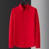 Chemises élastiques fines à manches longues pour hommes coupe ajustée tops formels vêtements sociaux doux homme blanc noir bureau chemise infroissable