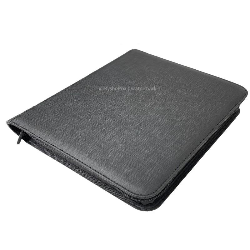 9 Pocket PU Leather Toploader Binder Holds 252 Toploaders 3" X 4" Rigid Card Holder Double Sided Pockets for Pokemon TCG Cards