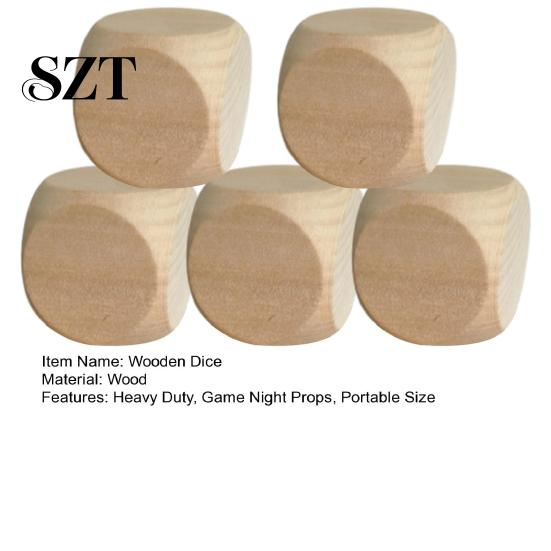 Heavy Duty Wooden Dice 5Pcs 2/3/4/5/6/7CM Rounded Corner Six-Sided Giant DIY Hand Painted Gaming Block Cube Game Night Props