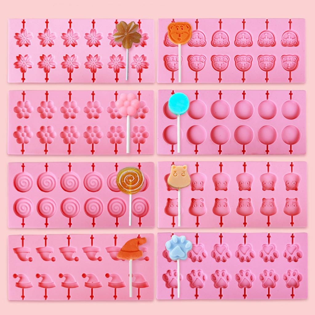 12/66 Cavity Silicone Hard Candy Molds Gummy Chocolate Molds for Lollipop Candy