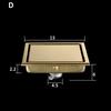 Modern Design Square Brass Floor Drain Brushed Gold Anti-Odor Bathroom Shower Drainer for Hotels