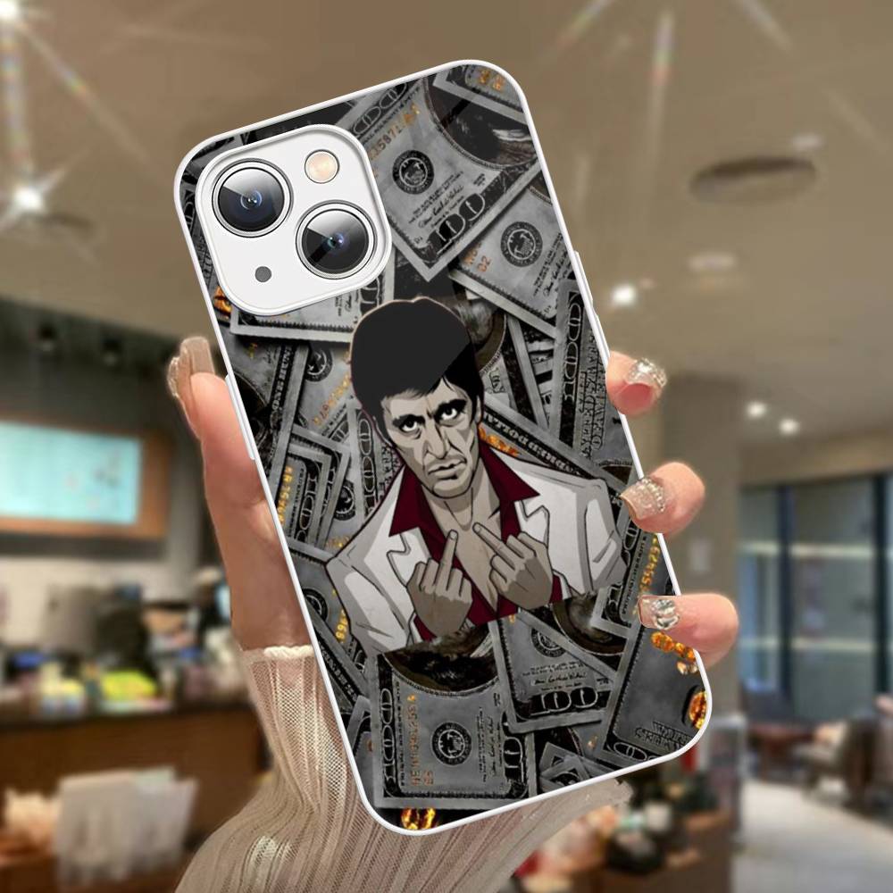 Classic S-Scarface Film Tony For iPhone 14 13 12 Mini 11 Pro XS Max X XR 14 Plus Tempered Glass Cover