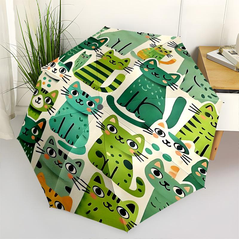 

Cats, IllustrationThemed Automatic Opening and Closing Umbrella 8 Ribs, Suitable for Leisure and Going Out, Outdoor Accessory, Gothic Styl