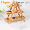 Detachable Design Wooden Serving Tray Three Layer Food Serving Tray  Dessert Party Organizer