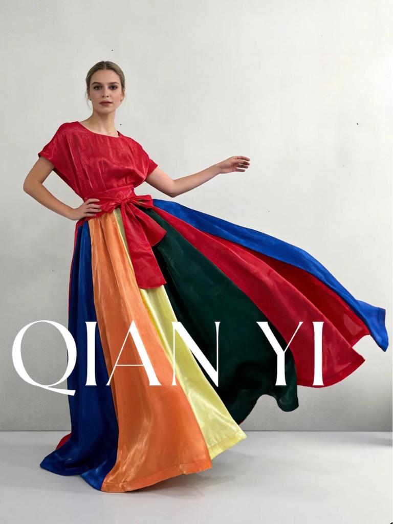 Elegant Pleated Patchwork Dress: African & Western Style for Women