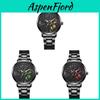 Mens Black Tech Hollow Quartz Watch With Rotatable Inner Ring For Casual Wear