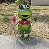 Creative 3D Frog Figurine Metal Animal Miniatures Sculpture Garden Decor Frog Statue  Garden