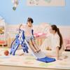 3 In 1 Baby Slide for Indoor Use with Climber, Basketball Hoop, Basketball, for Ages 18-36 Months - Blue