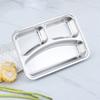 Stainless Steel Divided Lunch Box with Lid Lunch Container Fast Food Plate  Kitchen Tableware