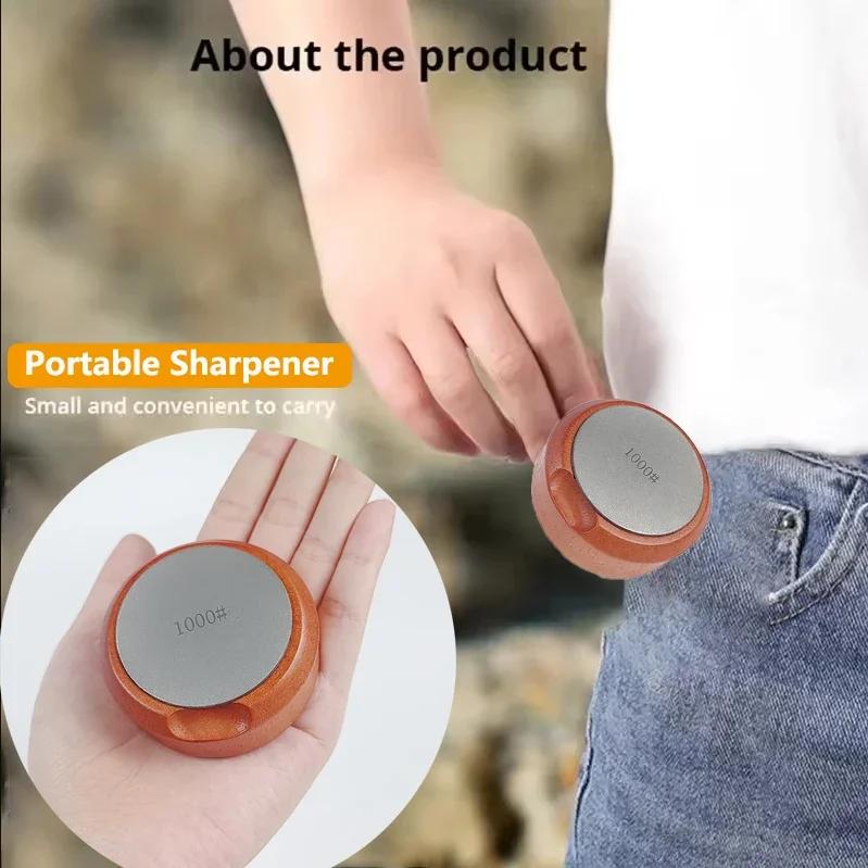 Tragbarer Hand-Schärfer Doppelseitiger Diamant-Schärfstein Outdoor-Schärf-Wetzstein Geeignet für Alle Messer