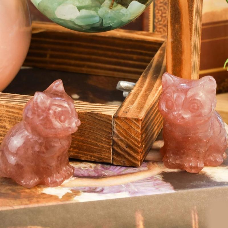 Cats Decors Crystal Cats Figurines Cats Lover Gift Lucky Cats Statue Loss of Cats Sympathy Gift Desktop Decorations