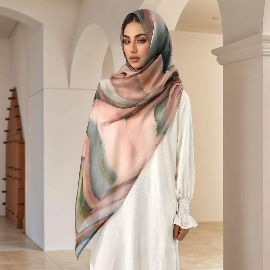 Fashion Printed Modal Rayon Hijab Scarf For Woman Muslim Hijabs Digital Printing Shawls Islam Turban Ramadan Headscarf Scarves