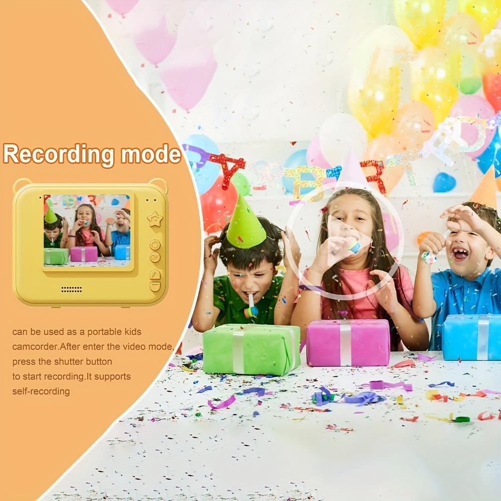 Druckkamera für Kinder, 2-Zoll-Bildschirm, Kinderkamera für Jungen mit 3 Druckpapieren, Geburtstagsgeschenk, HD-Digitalvideo, Sofortbildkamera, Spielzeug