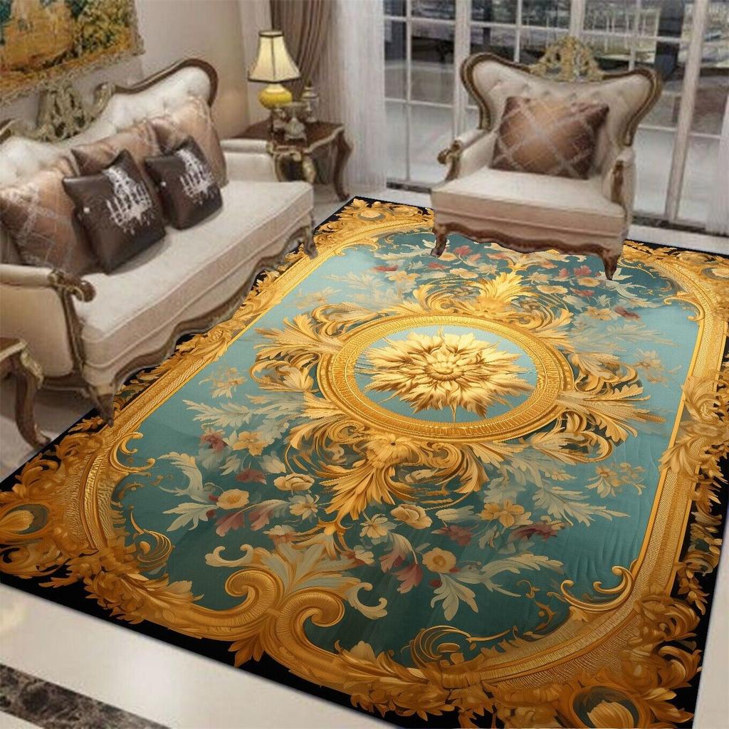 European Luxury Home Decorative Carpets for Living Room Classical Large Area Rug for Bedroom Easy Cleaning Hall Table Mat Carpet