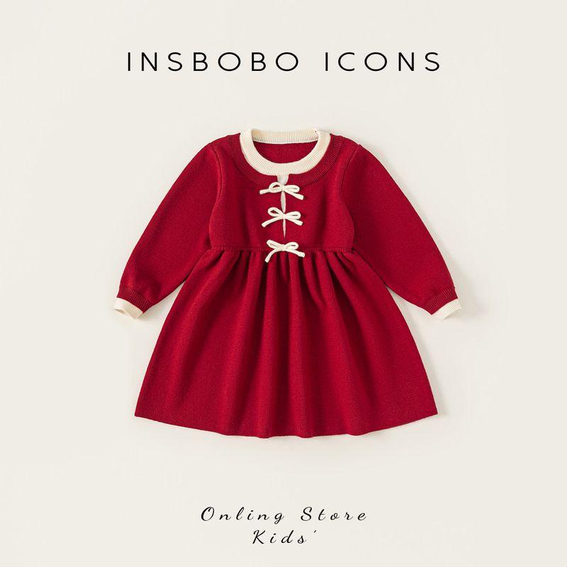 Girls  Dress Spring New Style Children s Dress One-Year-Old Girl s Dress Red Festive Clothes Girl Princess Dress Red 80