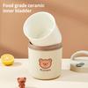 Portable Round Ceramic Lunch Container Little Bear Sealed Double Layer Insulated Bento Lunch Box With Handle For Kids Students