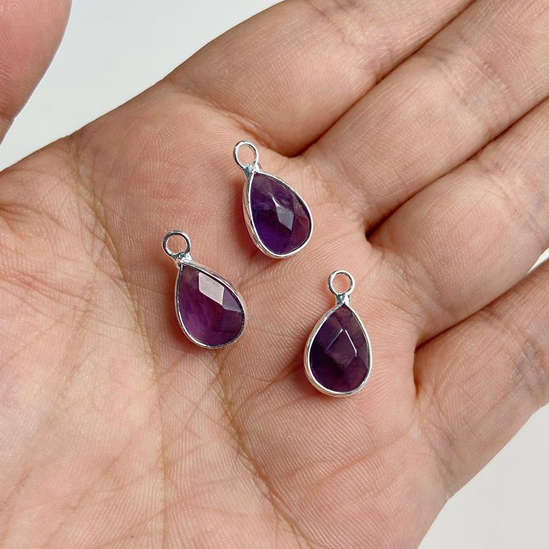Natural Slice Stone Amethysts Purple Pendant Quartz Crystal Irregular Charm For Handmade Jewelry Making Necklace Earring Diy
