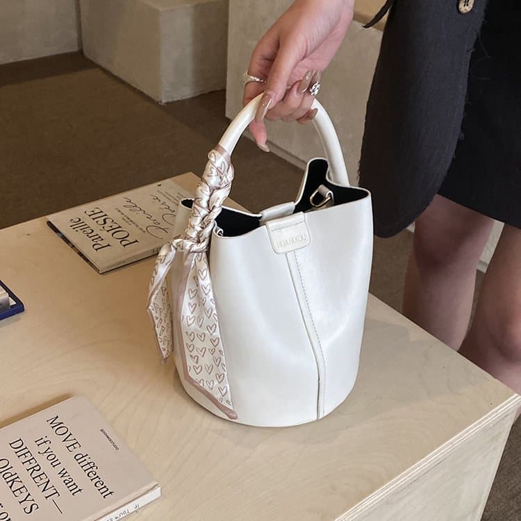 Lychee Pattern Bucket Bag Women's Hand Shoulder Messenger Bag