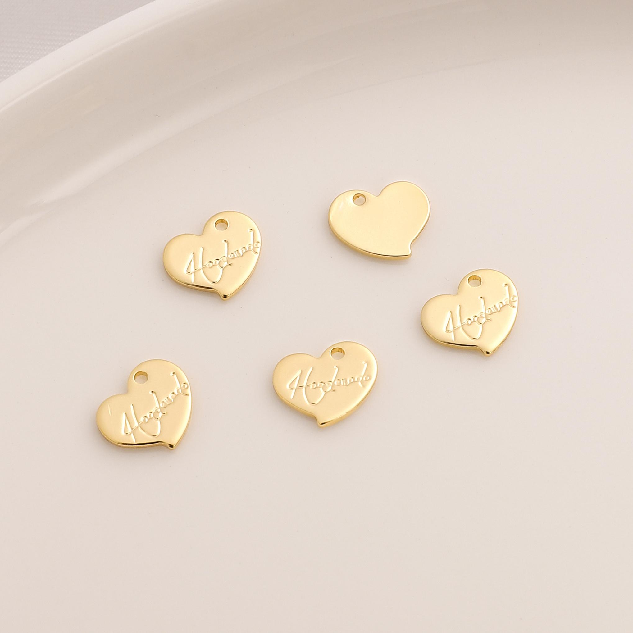 

Маленька підвісна бирка з мідним принтом для виготовлення ювелірних виробів своїми руками 04 9.5x8mm 2pcs