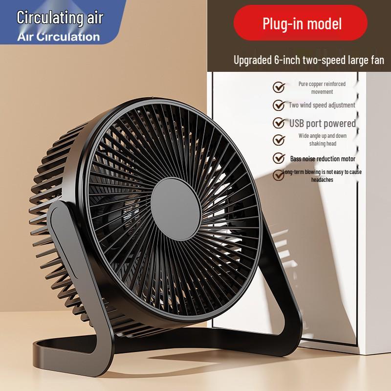 6-Zoll leiser USB-Schreibtischventilator mit zwei Geschwindigkeiten - Ideal für Wohnheime, Büros und Studenten