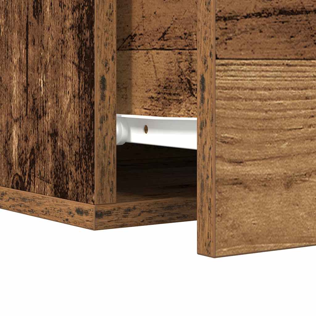 Wall Mounted Nightstand Reclaimed Wood Look 35 x 35 x 20 cm Particleboard