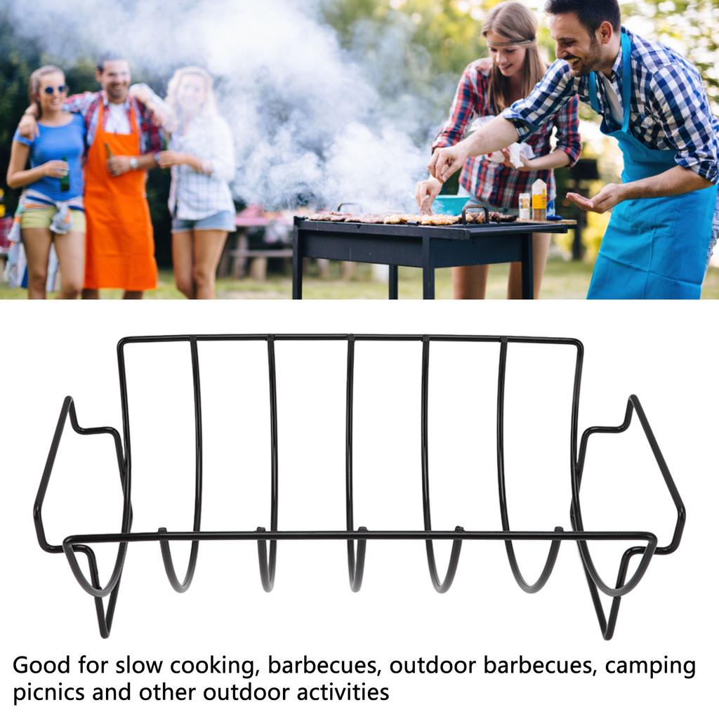 Rib Rack Non Stick Coated Chicken Steak Roasting Stand Barbecue Tool Beef Ribs Grill