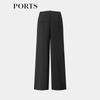 PORTS Women's Simple Black Wide-Leg Pants