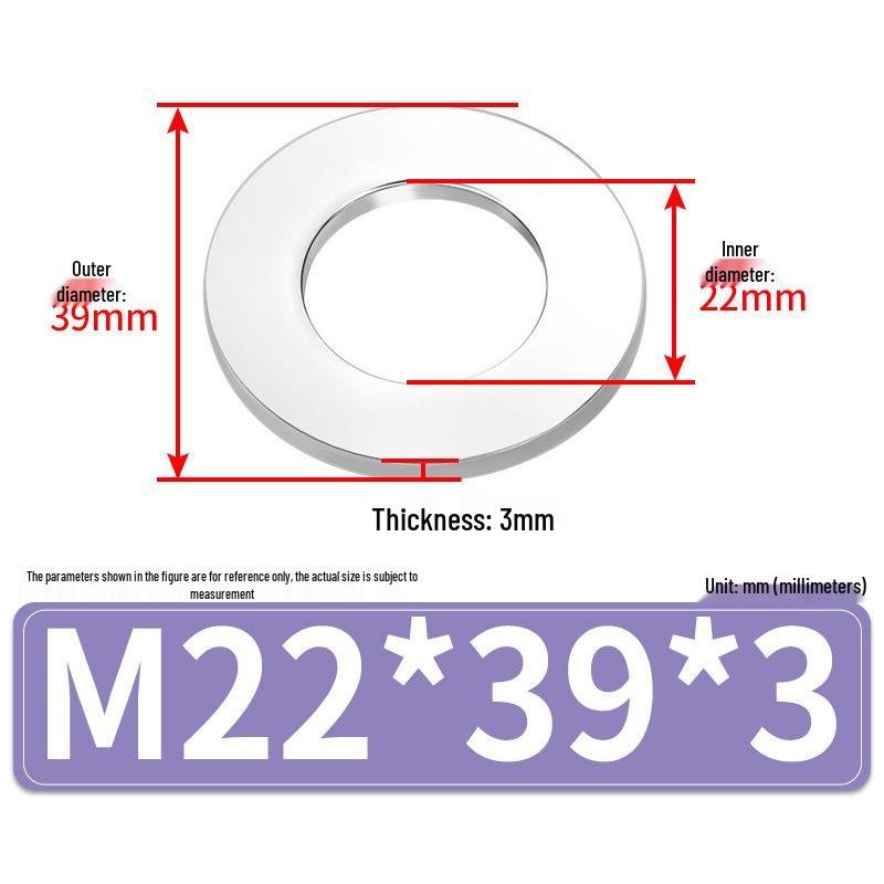Jin Juntai Thick & Thin Stainless Steel Flat Washer, Round M10-M36
