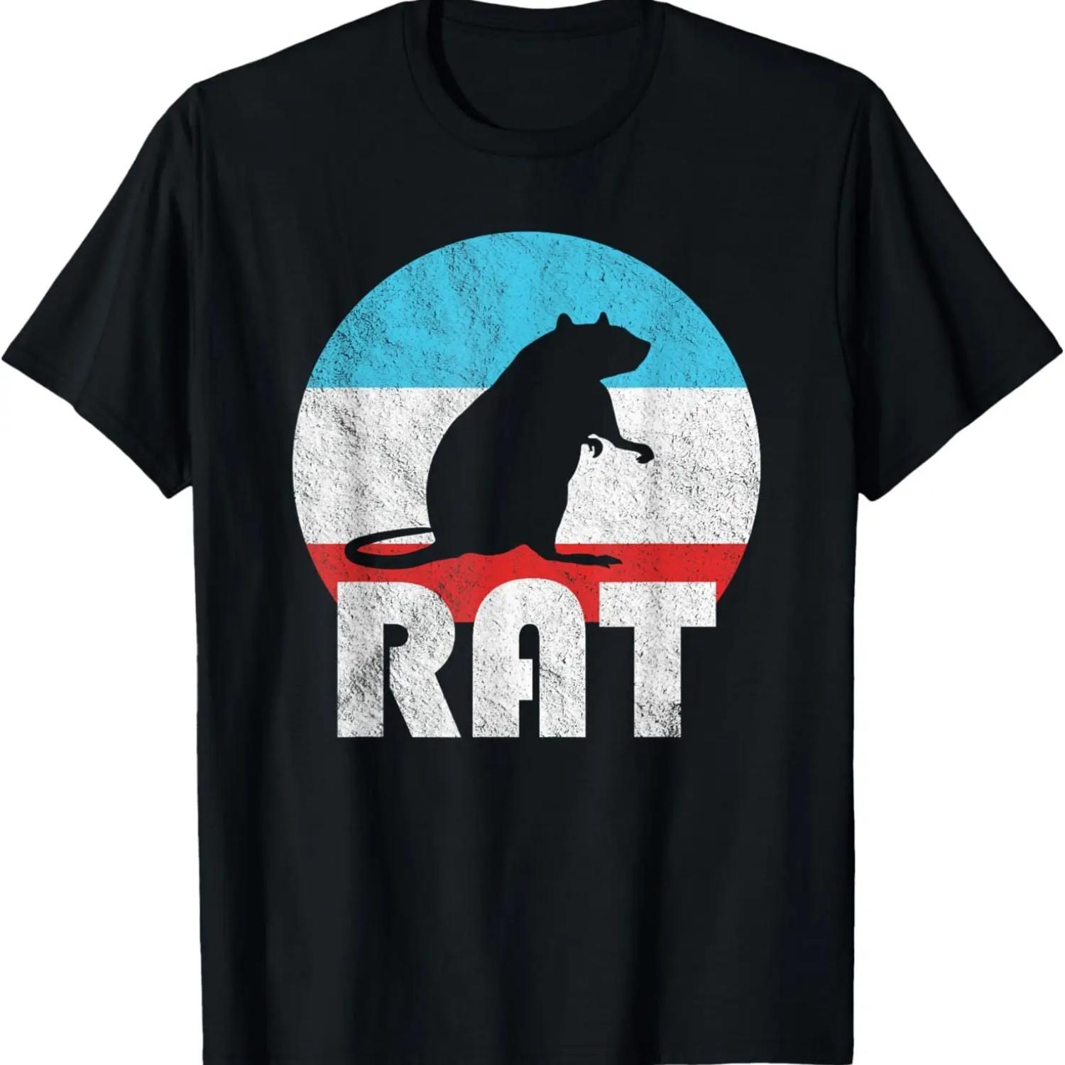 Rat Vintage Retro Silhouette Gift T-Shirt S чёрный