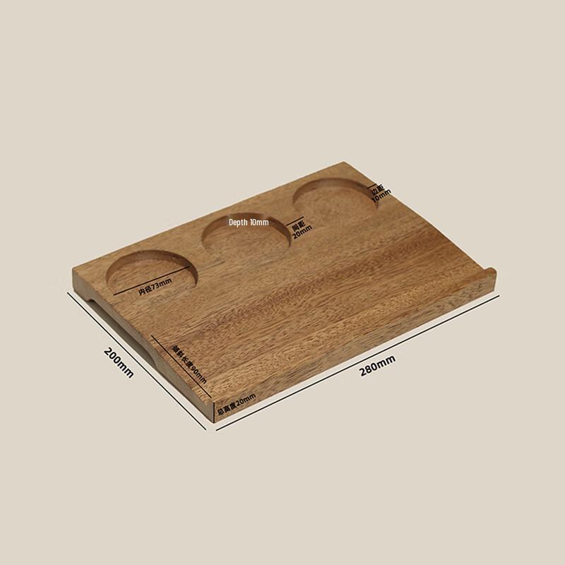 VAKADA Brown Solid Wood 3-Compartment Serving Tray