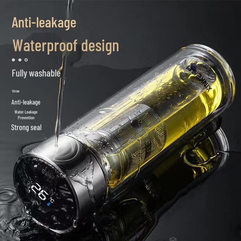 Двухслойная стеклянная бутылка-заварник Xinke