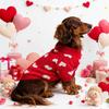 Pet Knit Sweater Small Dogs Cats Winter Warm Red Heart Print Casual Pullover XS To XL