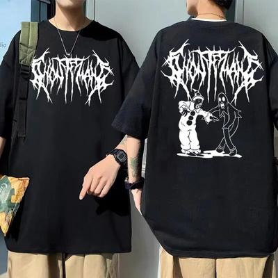 Ghostemane Doppelseitiger Druck T-Shirt Unisex T-Shirt Pouya T Shirts Unisex 100% Baumwolle Tops Streetwear Unisex Damenmode Hip Hop Tees