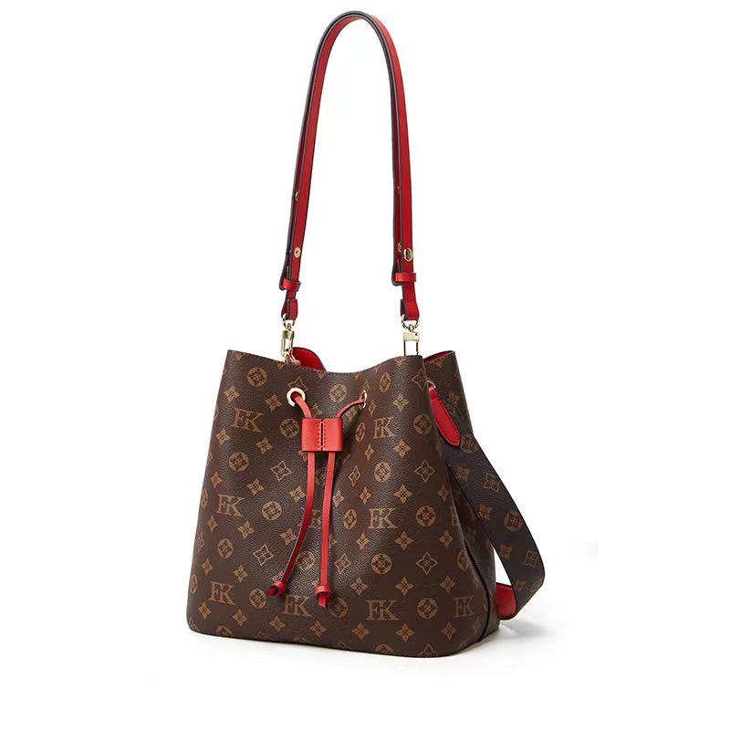 2025 Hong Kong Stamp Drawstring Bucket Handbag: Versatile, Light Luxury Crossbody for Women