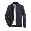 Men's Spring and Autumn Thin Casual Jacket Solid Color Stand Collar Cardigan Jacket Men's Outdoor Sports Casual Versatile Top