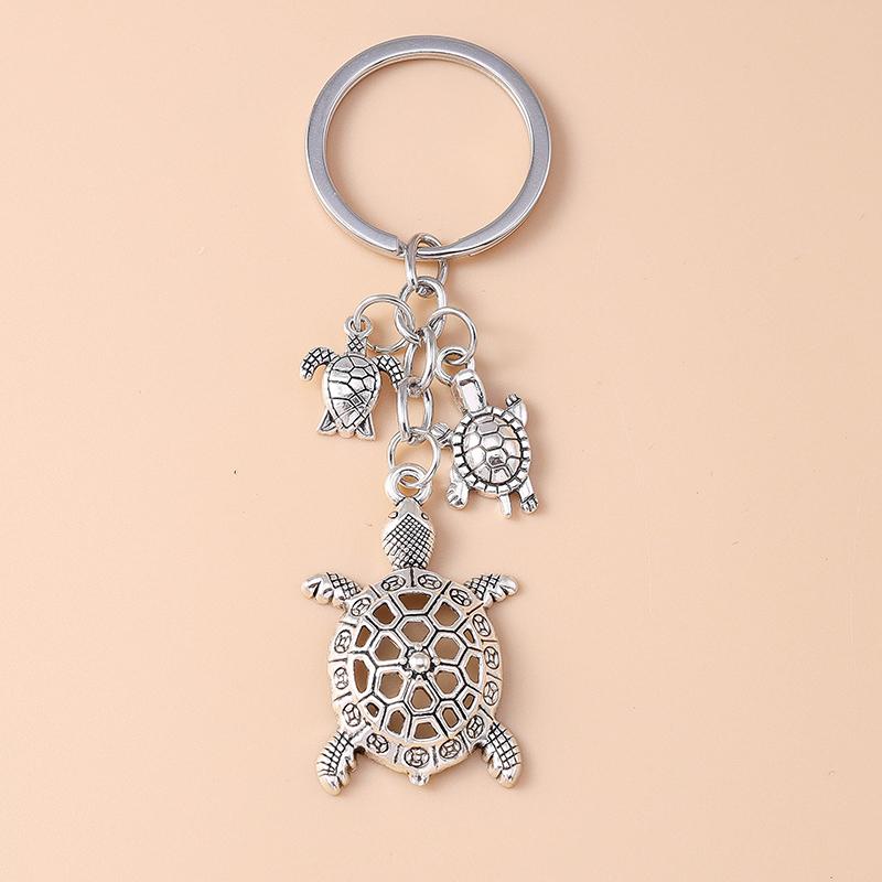 Niedlicher Legierungsschildkröten-Schlüsselanhänger für Damen, Mädchen, Türkisfarbener Schlüsselring-Anhänger zur Handtaschen-Dekoration, DIY Handgefertigter Schlüsselanhänger, Geschenke