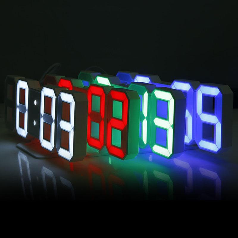 3D LED Digital Alarm Clock Wall Clock, Desk Alarm Clock,Time/Date/Temperature for Home/ Kitchen/Office