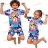 Boys Girls Pajamas Sets Summer Kids Pjs Short 3 5 6 7 8 9 10 11 12 Years Funny Toddler Pyjamas Kpop Demon Hunters Child Clothing