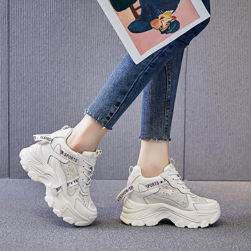 2021 Women's Lightweight Versatile Dad Sneakers - Trendy Thick-Sole Height-Boosting Casual Shoes