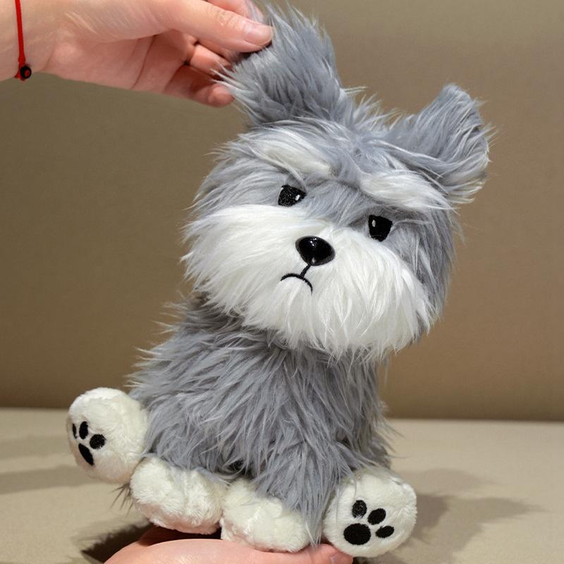 Cartoon Cute Messy Schnauzer Doll Puppy Plush Toy Doll Children Sleeping Pillow Gift