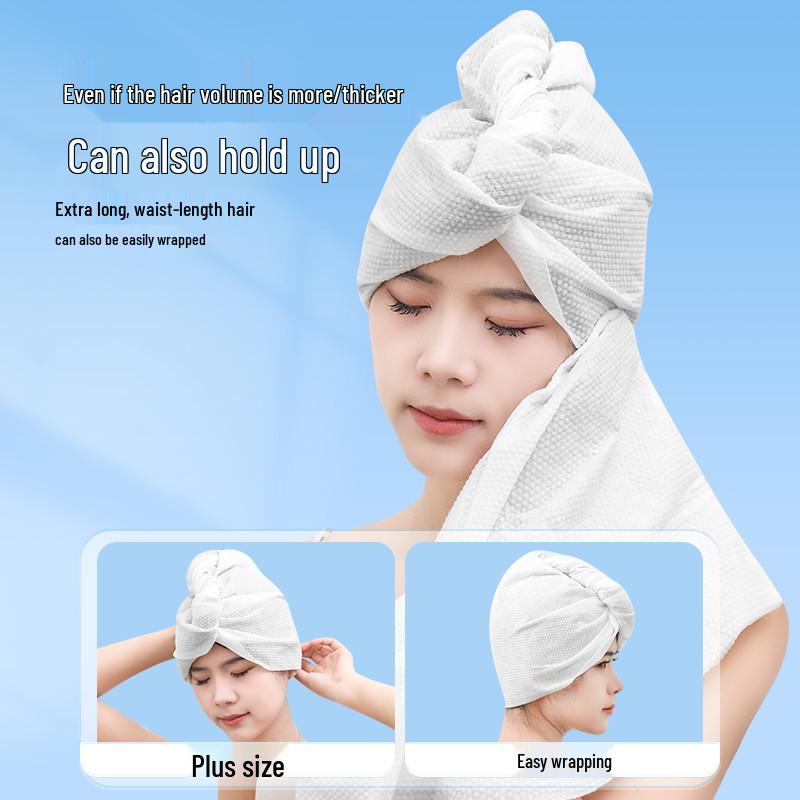 Super Absorbent Quick-Dry Hair Cap - Thick, Disposable Bath Towel Wrap for Travel