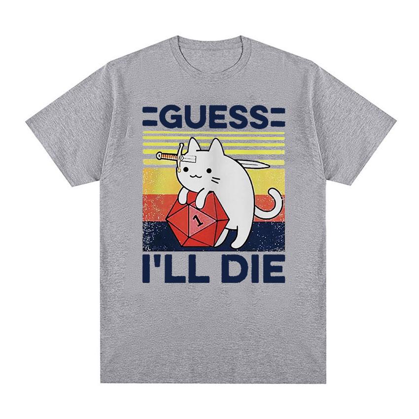 

Забавная футболка с рисунком «Угадай, я умру, кот мем», мужские и женские повседневные модные футболки с короткими рукавами, топы, футболка большого размера из 100% хлопка