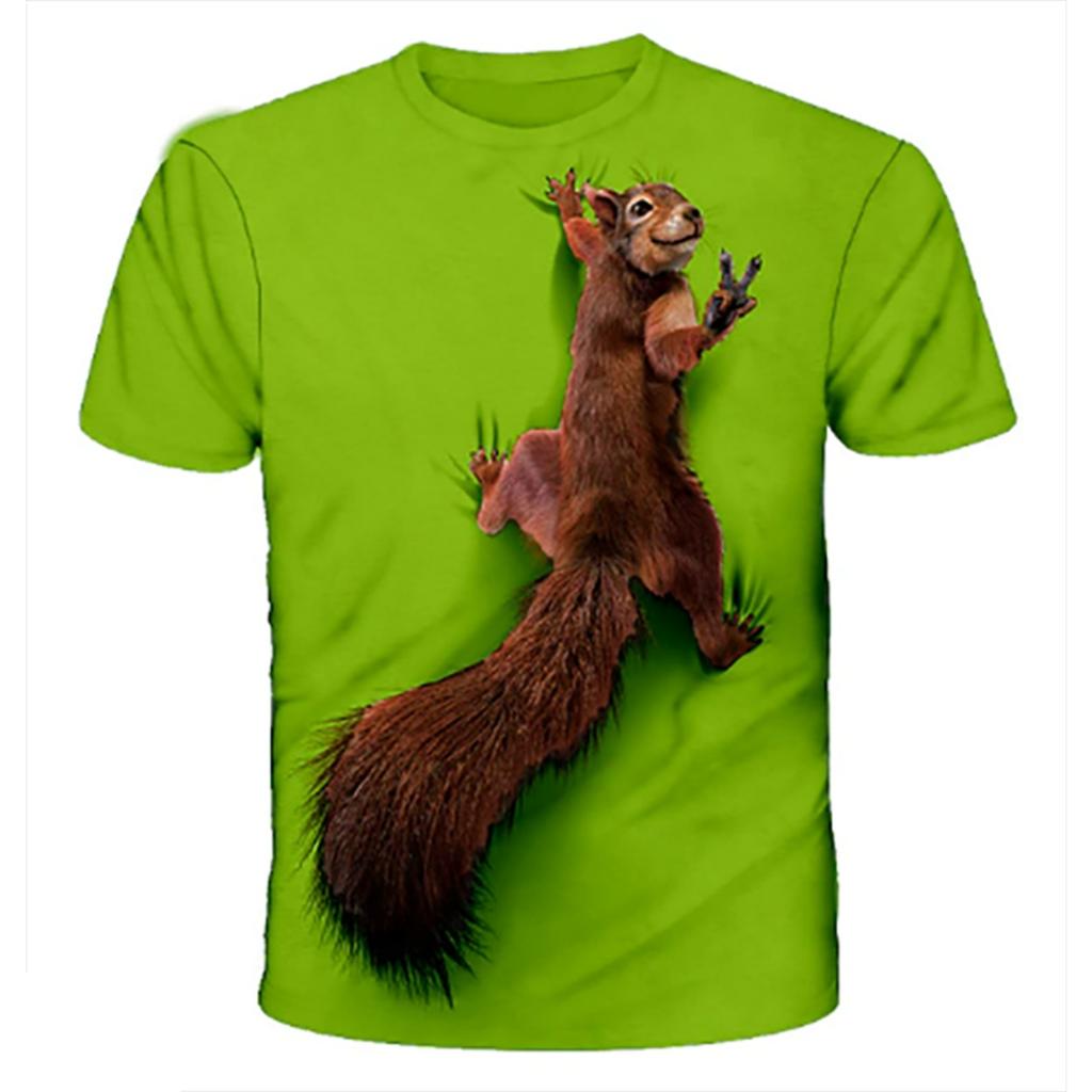 Fashion Funny Squirrel 3D Print T-Shirts Streetwear Men Summer Harajuku Casual Oversized O-Neck T Shirt Tees Tops Clothing