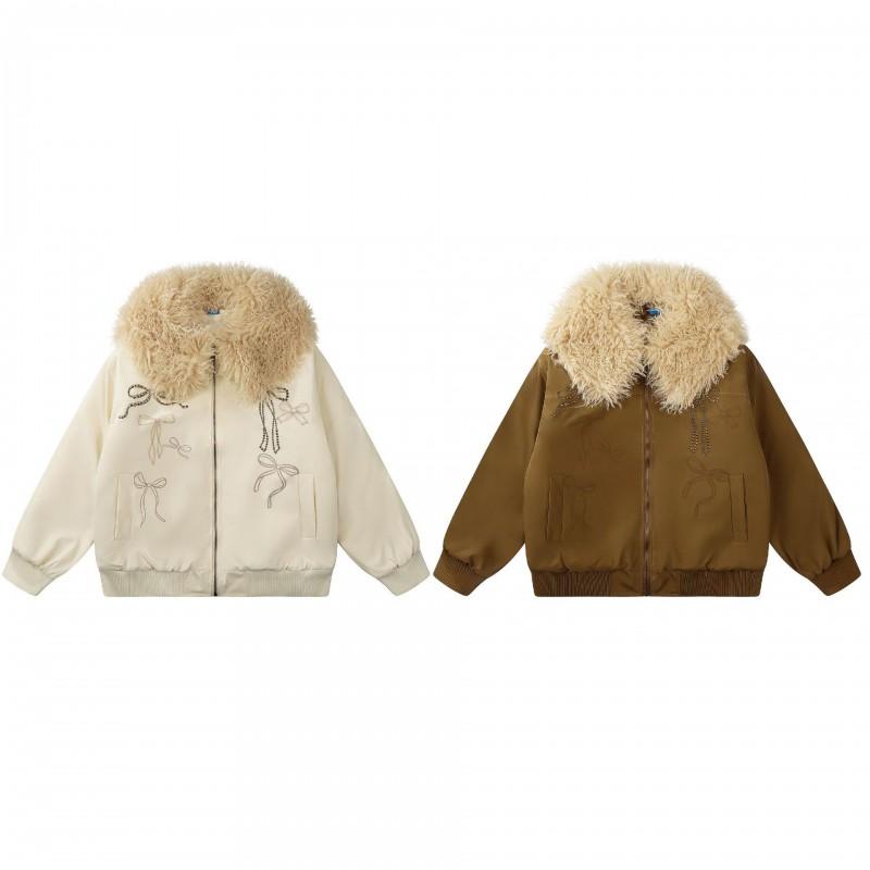 Winter Puffer Coat Teens Loose Fit Mid-Length Casual Zipper No Hood