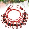 With 12 Clothespins Outdoor Clothesline Windproof Non-Slip Clotheslines  Outdoor Travel Camping