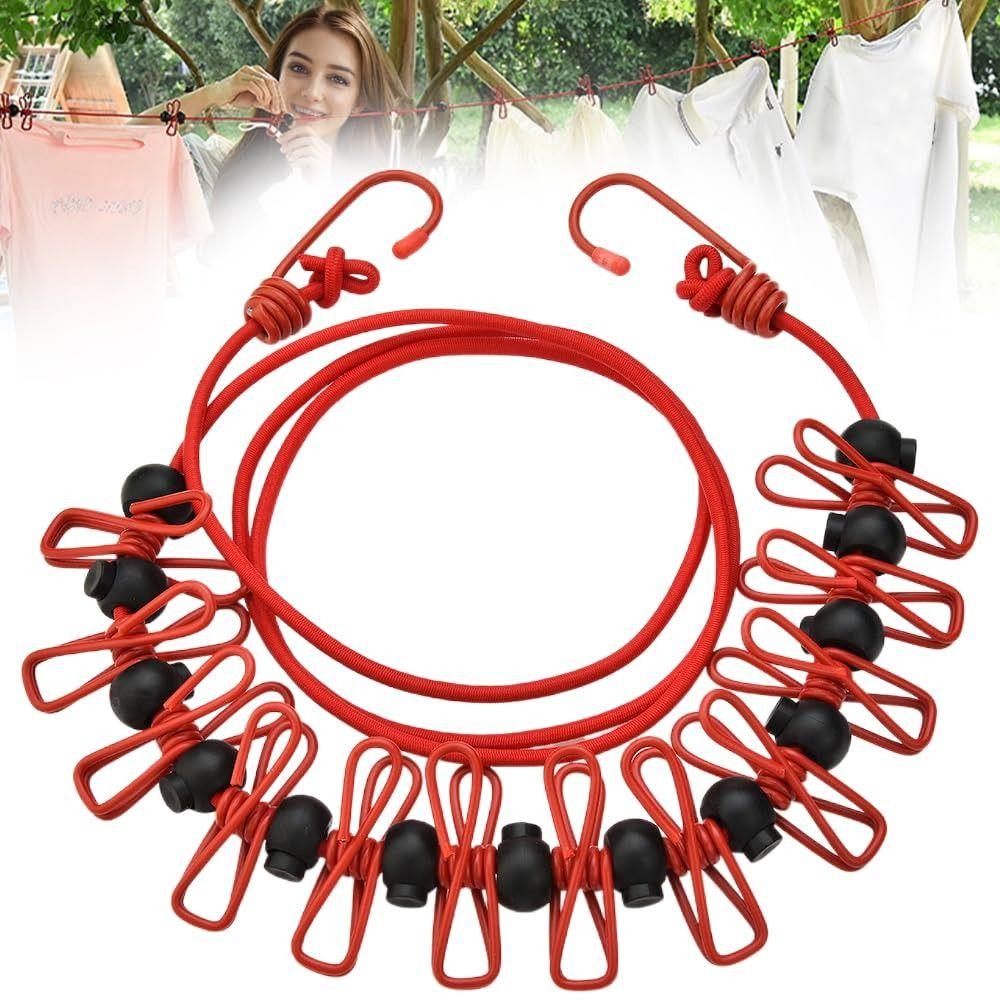 With 12 Clothespins Outdoor Clothesline Windproof Non-Slip Clotheslines  Outdoor Travel Camping